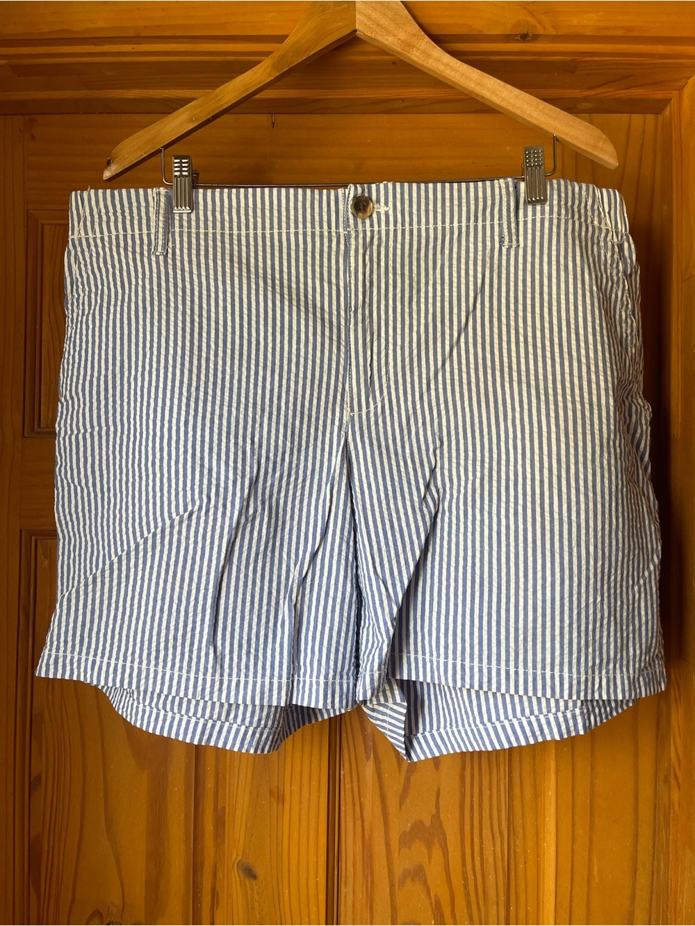 Old Navy Blue and White Striped Seersucker Shorts